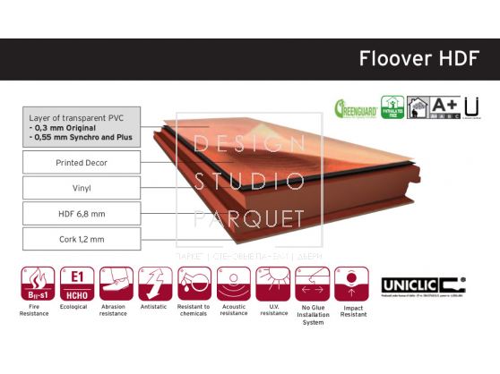 Виниловые покрытия Floover Flooring Cement Original Коричневый Floover HDF